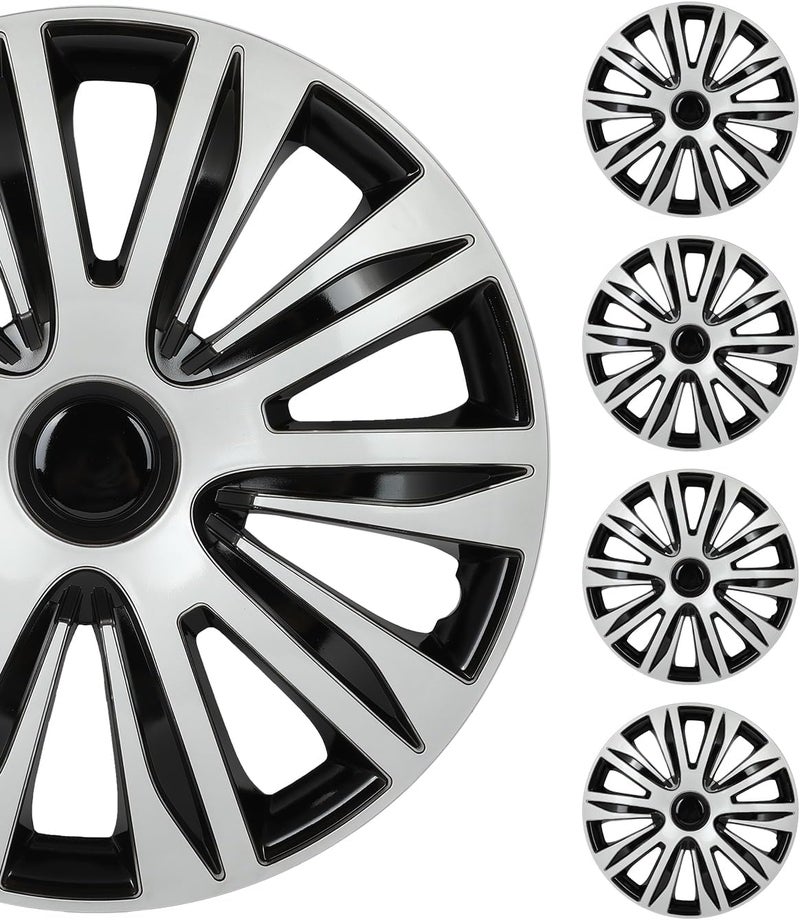 SCITOO غطاء عجلات متميز 16 بوصة مجموعة من 4 غطاء جنط بأسلوب OEM سهل التركيب للسيارات والشاحنات وSUV بديل لدوودج وهوندا ومازدا وكيا وفورد وميتسوبيشي وهيونداي وغيرها. - Image 1